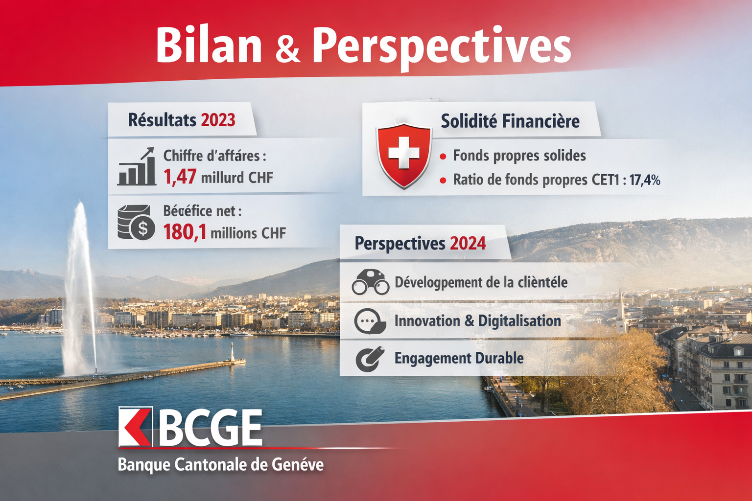 BCGE chiffre d'affaires et perspectives