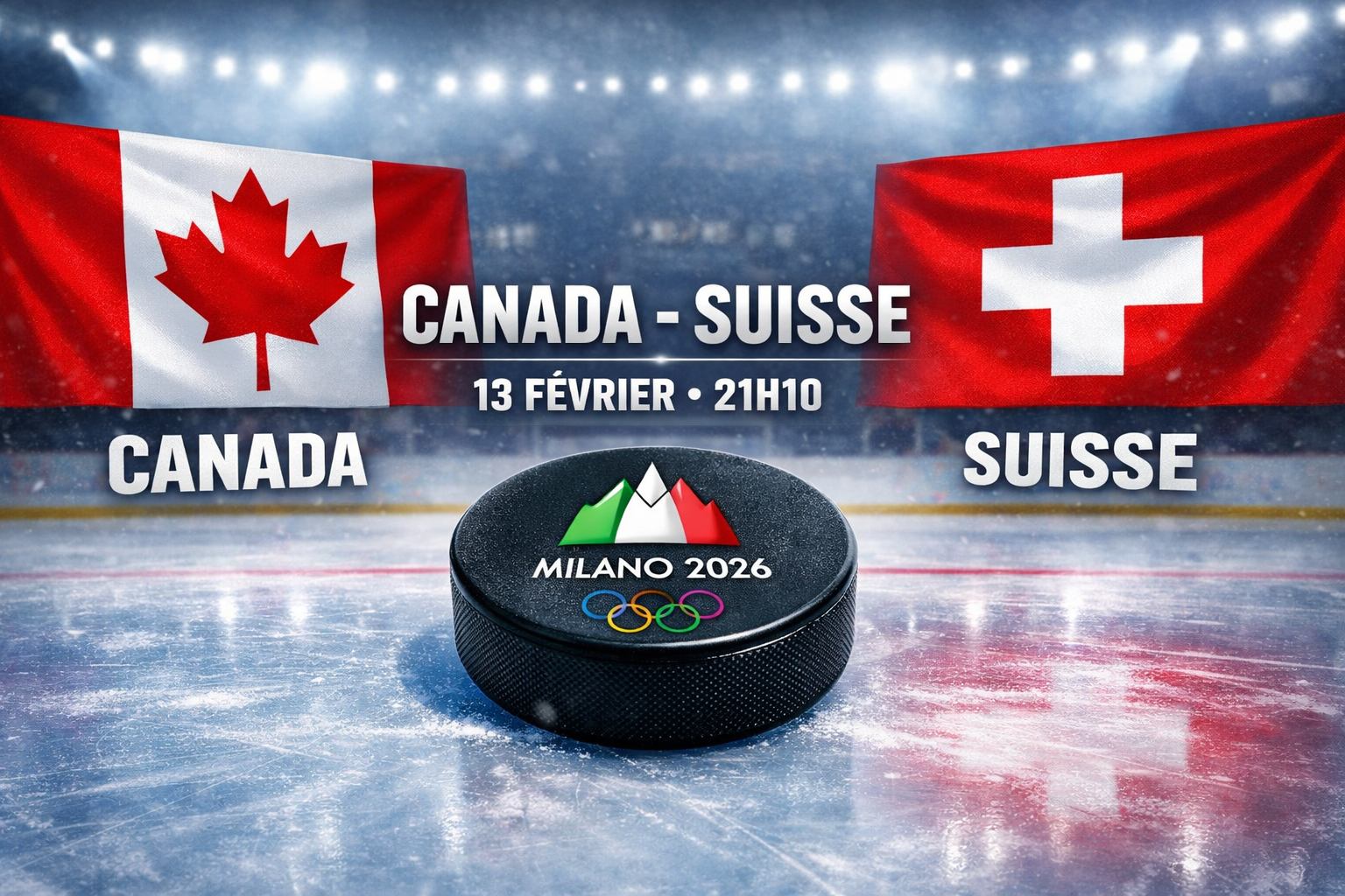 CANADA - SUISSE match des JO 2026 Milan